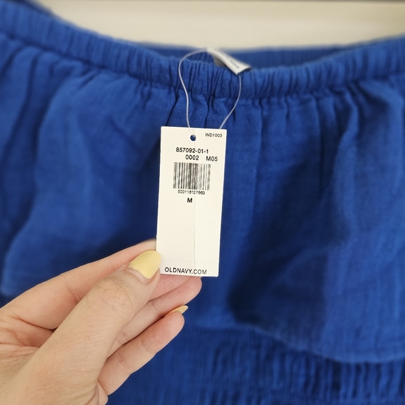 Old Navy Off-Shoulder Crinkle Gauze Crop Top NWT - Picture 10 of 11